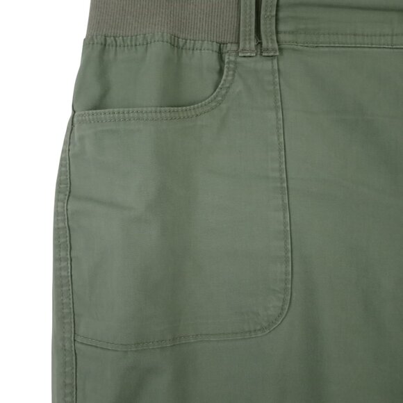 Gloria Vanderbilt Ribbed Cargo Capri Olive Moss Army Green Pants Womens 12 - Picture 2 of 8
